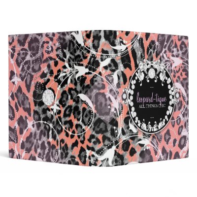 311-Leopard-Tique Wild Sunset 3 Ring Binders by Jill311
