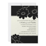 311-Les Fleurs Black Invitation