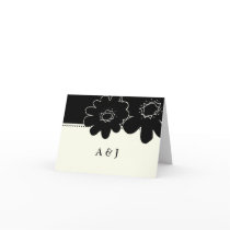 311-Les Fleurs Black Thank you cards by Jill311 311-Les Fleurs Black Thank you cards