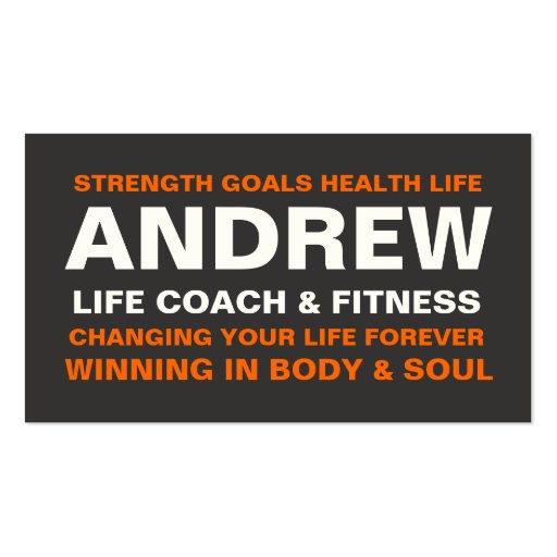 311 Life Coach Trainer Etc Orange Charcoal Business Card Templates (front side)