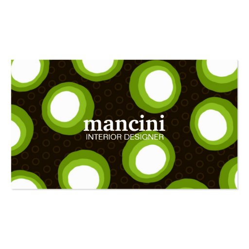 311-LIME RETRO DOTS BUSINESS CARDS