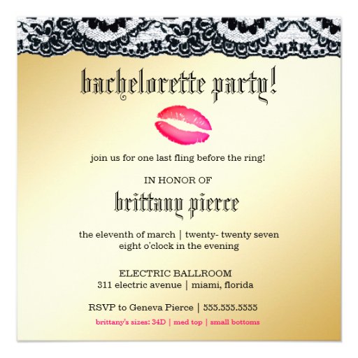 311-Lingerie Kisses | Gold Personalized Announcements