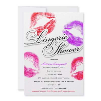 311-Lingerie Shower - Colorful Kisses Invites by Jill311