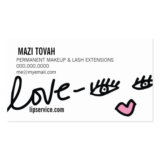 311-Lip Service With Love Customizable | White Business Cards (back side)
