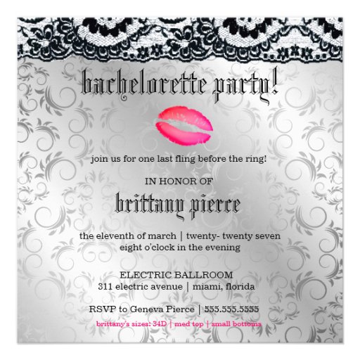 311-Lipstick Kisses | Silver Divine Custom Invitations