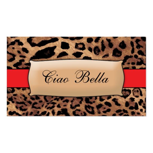 311 Lipstick Red Sassy Leopard Business Cards (front side)