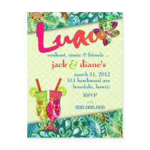 311-LIVELY LUAU INVITATION POST CARDS