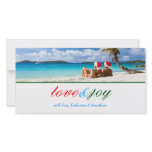 311-Love & Joy Custom Photo_Green Stripe Photo Greeting Card