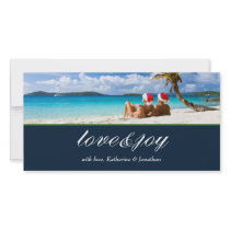 311-Love & Joy Custom Photo Navy Blue Customized Photo Card