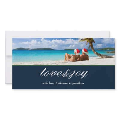 311-Love & Joy Custom Photo Navy Blue Customized Photo Card by Jill311
