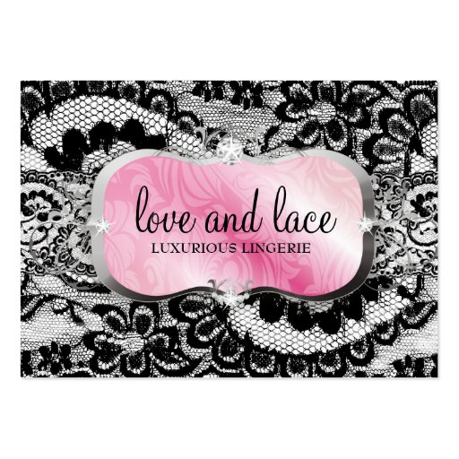 311 Love Lace Pink Platter Metallic Paper Business Cards (front side)