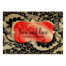 311 Love Lace - Red Platter Metallic Paper Business Card Templates