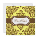311 Lovey Dovey Damask Baby Shower Tropical Banana invitation