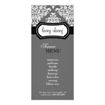 311 Lovey Dovey Damask Rack Card Grey by Jill311