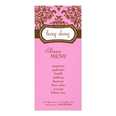 311 Lovey Dovey Damask Rack Card Pink Chocolate by Jill311