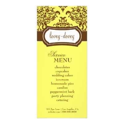 311 Lovey Dovey Damask Rack Card Tropical Banana by Jill311