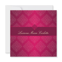 311- Luciana Hot Pink Fade Damask Invitation