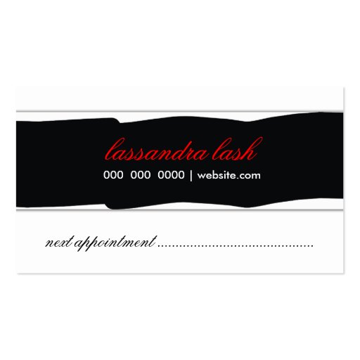 311 Luscious Lash Red White Business Cards (back side)