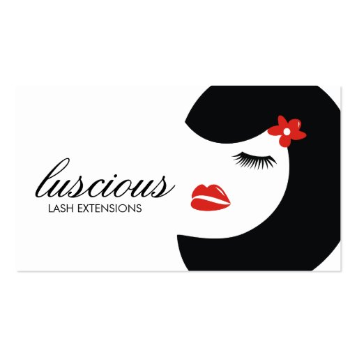 311 Luscious Lash Red White Business Cards (front side)