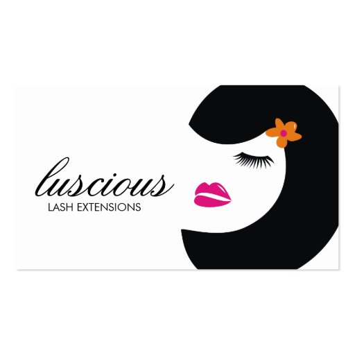 311-Luscious Lash | White | Orange Flower Business Card (front side)