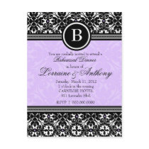 311-LUSCIOUS LAVENDER DAMASK INVITATION postcards