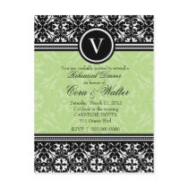 311-LUSCIOUS LIME DAMASK INVITATION postcards