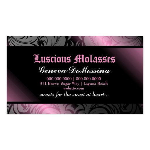 311-Luscious Molasses Monogram Business Card (back side)