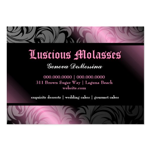 311-Luscious Molasses Monogram Business Card (back side)
