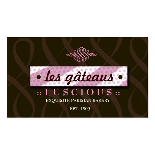 311-LUSCIOUS PINK & CHOCOLATE BUSINESS CARD TEMPLATE (front side)