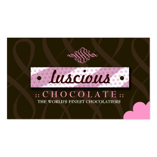 311-LUSCIOUS PINK & CHOCOLATE BUSINESS CARD TEMPLATES (front side)