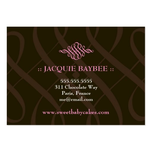 311-LUSCIOUS PINK & CHOCOLATE CHUBBY BUSINESS CARD (back side)