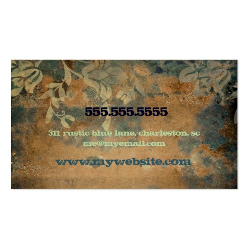 311-Lusciously Rustic Golden Business Card Template (back side)