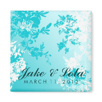 311-LUSH BLUE SAVE THE DATE magnets by Jill311 311-LUSH BLUE SAVE THE DATE magnets