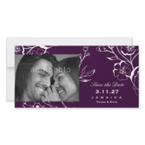 311-Lush Eggplant Purple Save the Date Personalized Photo Card