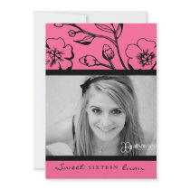 311-Lush Pink Sweet 16 or Graduation Custom Invitations