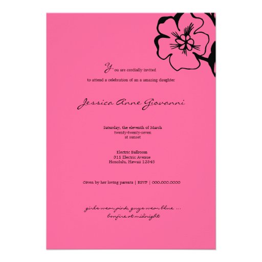 311-Lush Pink Sweet 16 or Graduation Custom Invitations
