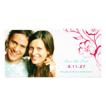 311-Lush Rouge Floral Save the Date Photo Card