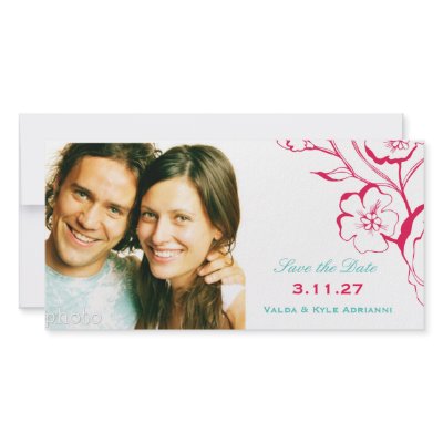 311-Lush Rouge Floral Save the Date Photo Card by Jill311