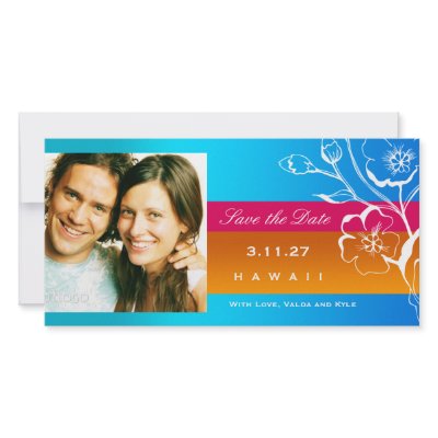311-Lush Tropical Sunset Save the Date Photo Card by Jill311