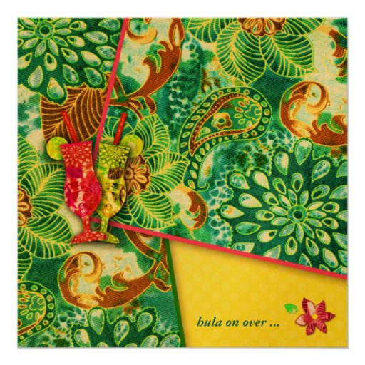 311 Lushious Luau Invitation Golden Metallic