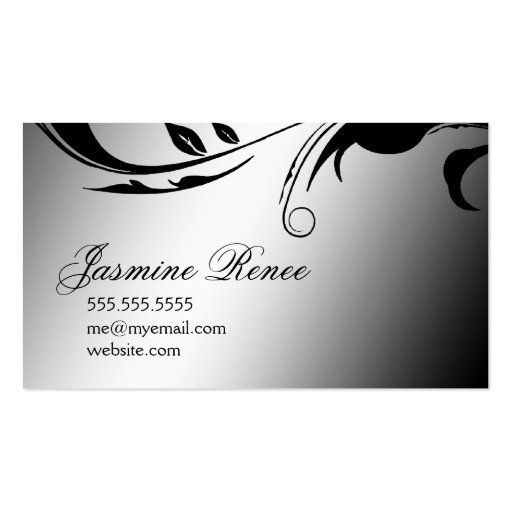 311 Lustrous Butterfly Black White Business Card Template (back side)