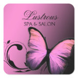 311 Lustrous Butterfly Pink Pout Square Stickers