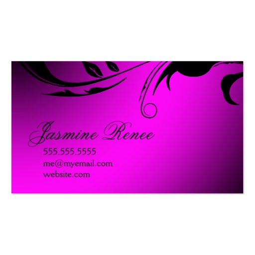 311 Lustrous Butterfly Pink & Purple Business Card Template (back side)