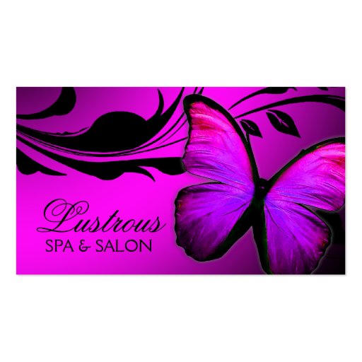 311 Lustrous Butterfly Pink & Purple Business Card Template (front side)