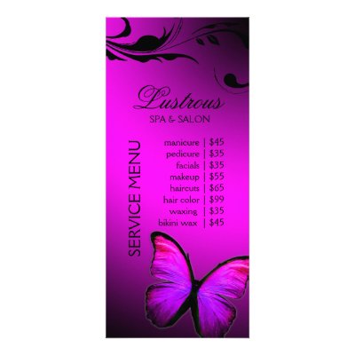 311 Lustrous Butterfly Pink Purple Custom Rack Cards by Jill311