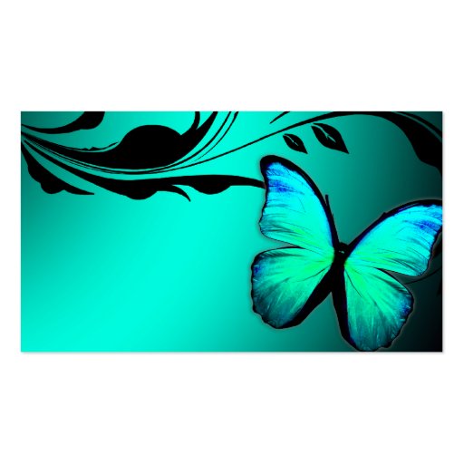 311 Lustrous Butterfly Turquoise Blue Name Card Business Card Template