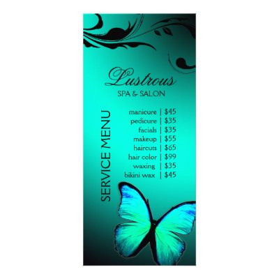 311 Lustrous Butterfly Turquoise Blue Customized Rack Card by Jill311