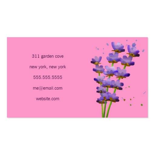 311-Luxuriant Lavender | Pink Business Card Template (back side)