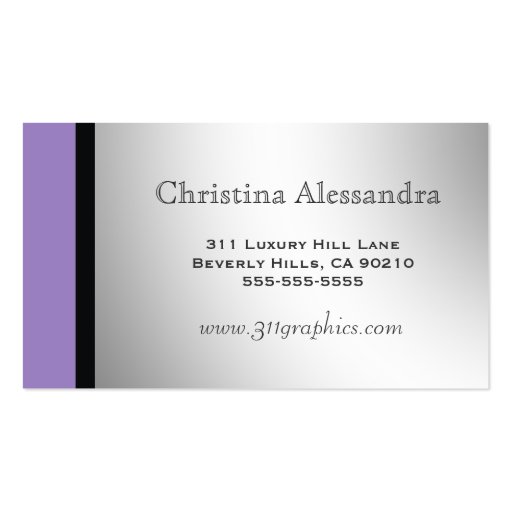 311-Luxurious Shoes Purple Business Cards (back side)