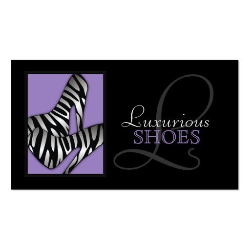 311-Luxurious Shoes Purple Business Cards (front side)